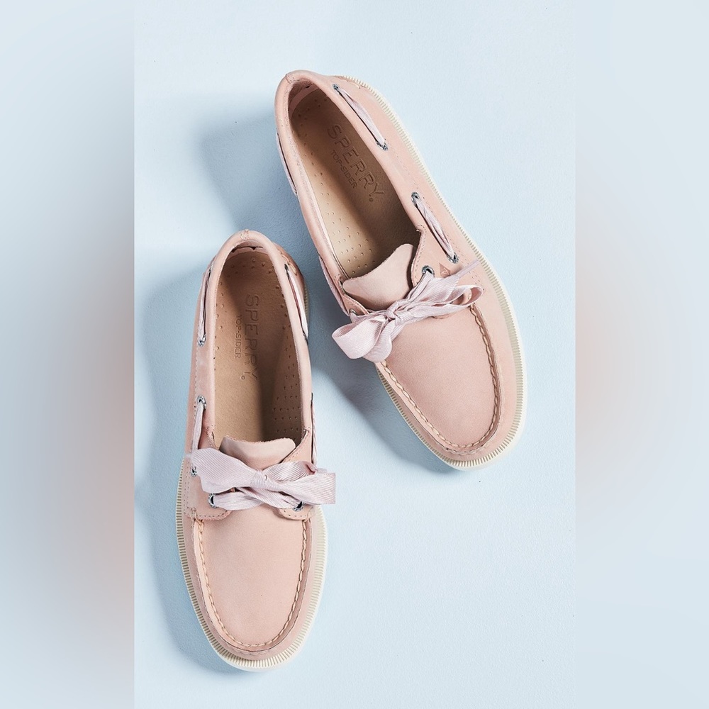Sperry Topsider Light Pink Ribbon Boat Shoes - Picture 3 of 7